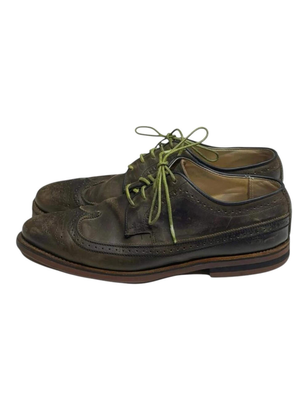 Scoop NYC x Walk Over 𖤐 Oxford Brogues Wingtips 𖤐 Olive Green 𖤐 9.5 𖤐 GQ Mag - Picture 6 of 16